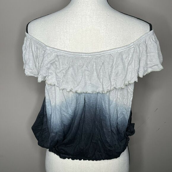 Free People Cora Lee Ombre Nightfall Combo Off The Shoulder Blouse NWT Size S - Picture 7 of 9